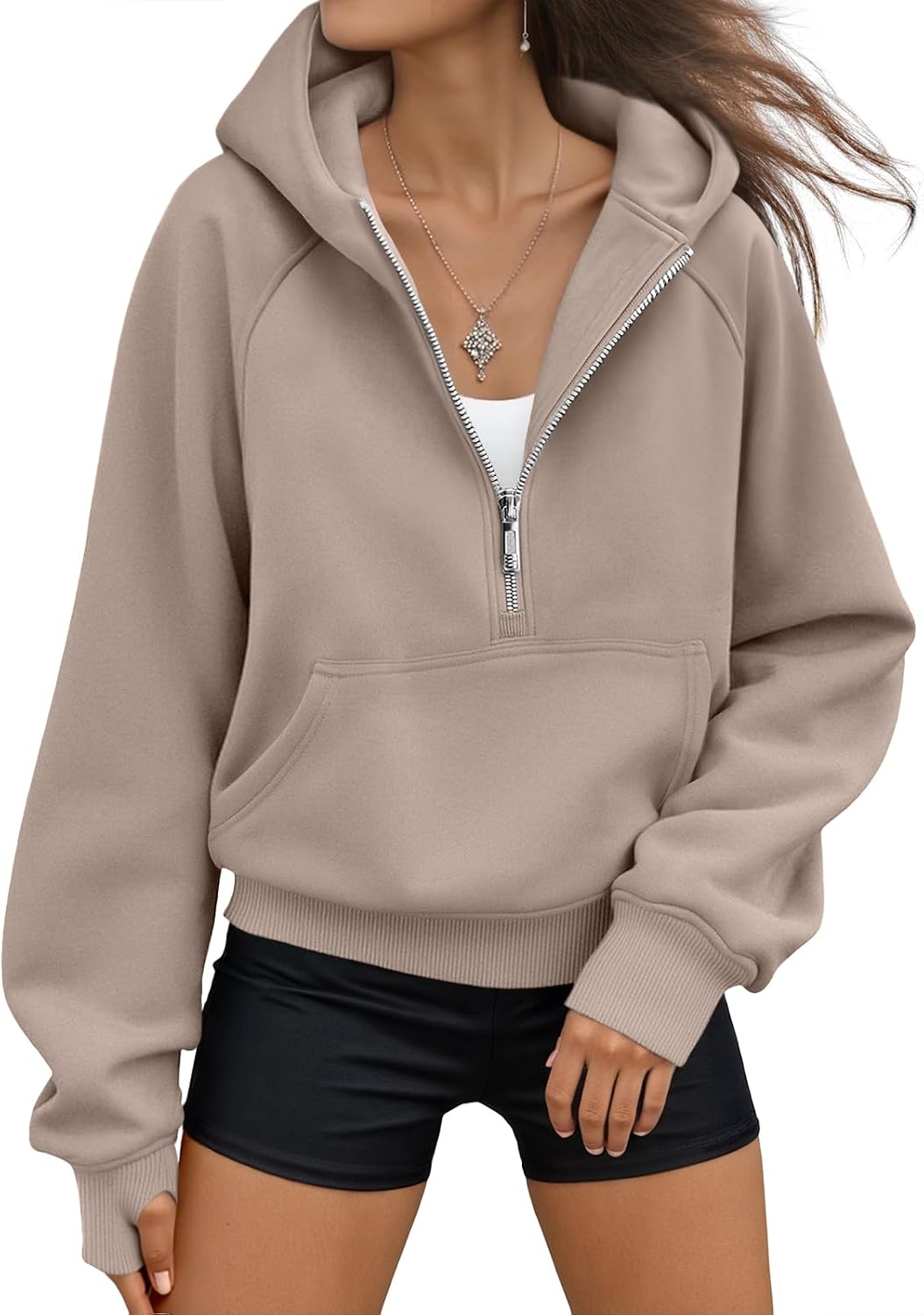 AUTOMET Womens Hoodies Half Zip Up Casual Comfort Fall Clothes 2026