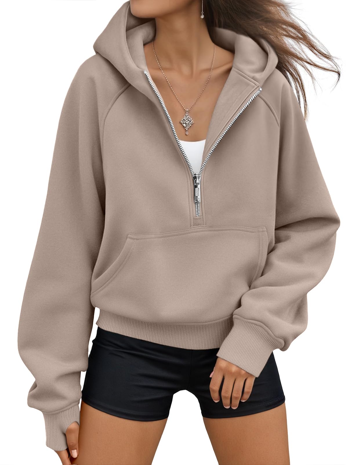 AUTOMET Womens Hoodies Half Zip Up Casual Comfort Fall Clothes 2026