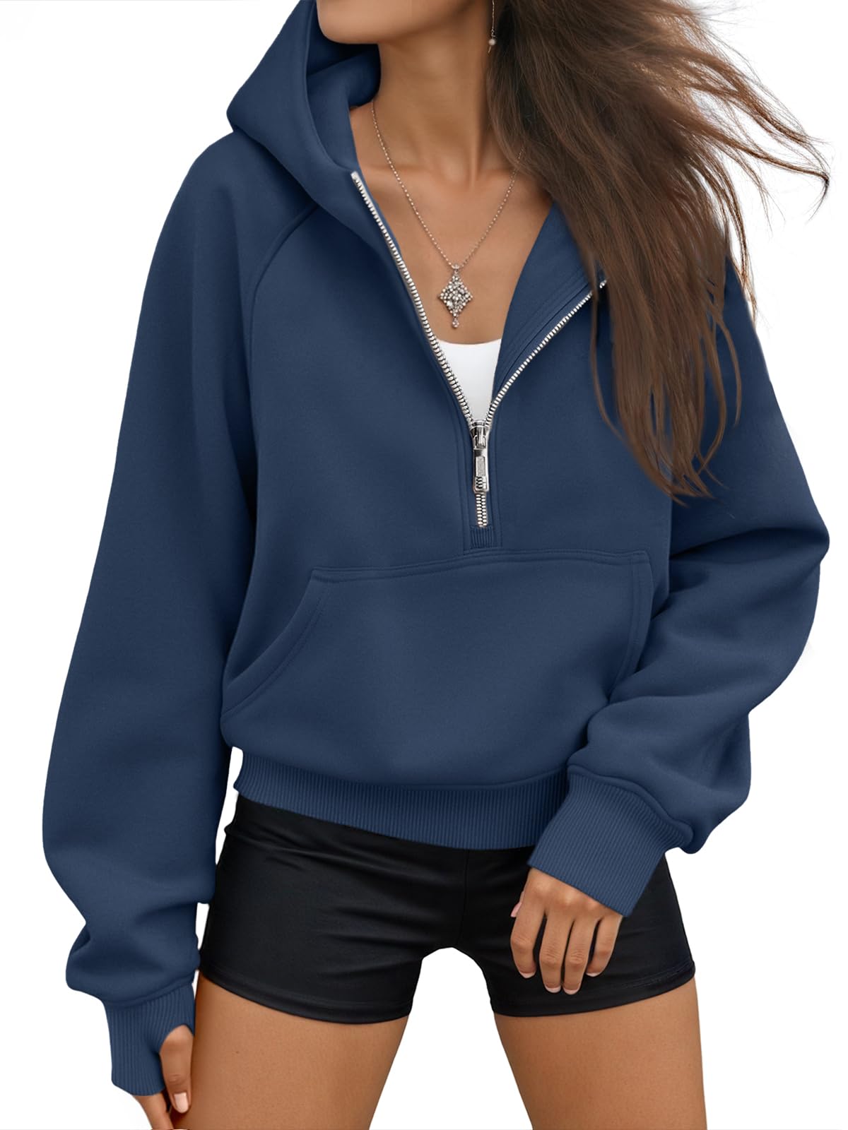 AUTOMET Womens Hoodies Half Zip Up Casual Comfort Fall Clothes 2026