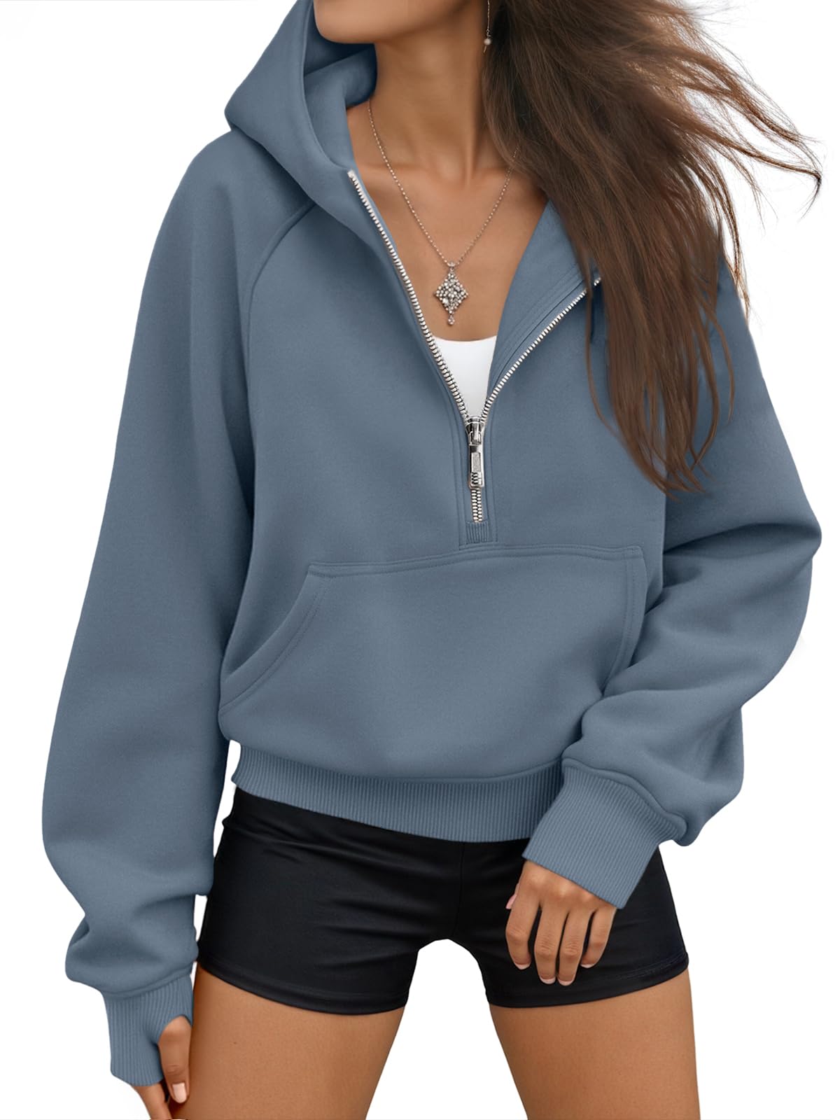 AUTOMET Womens Hoodies Half Zip Up Casual Comfort Fall Clothes 2026