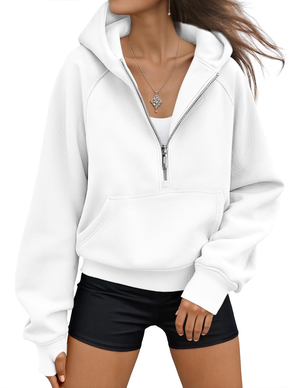 AUTOMET Womens Hoodies Half Zip Up Casual Comfort Fall Clothes 2026