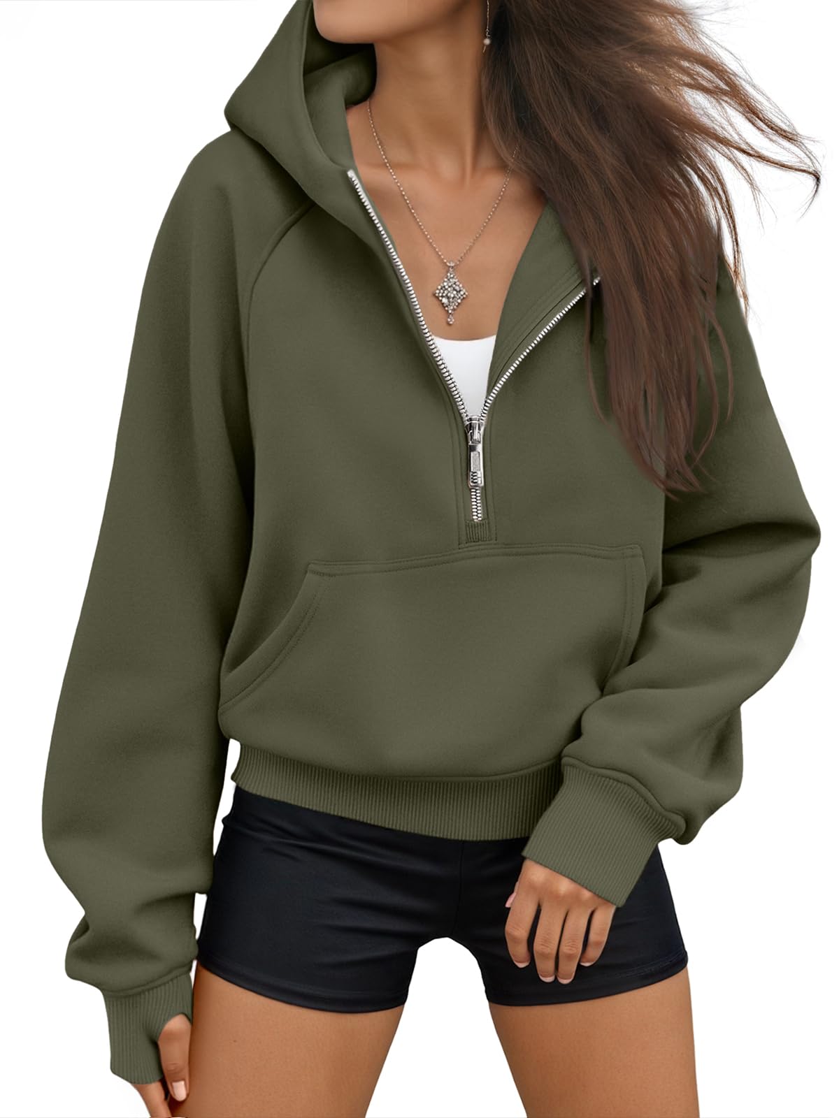 AUTOMET Womens Hoodies Half Zip Up Casual Comfort Fall Clothes 2026