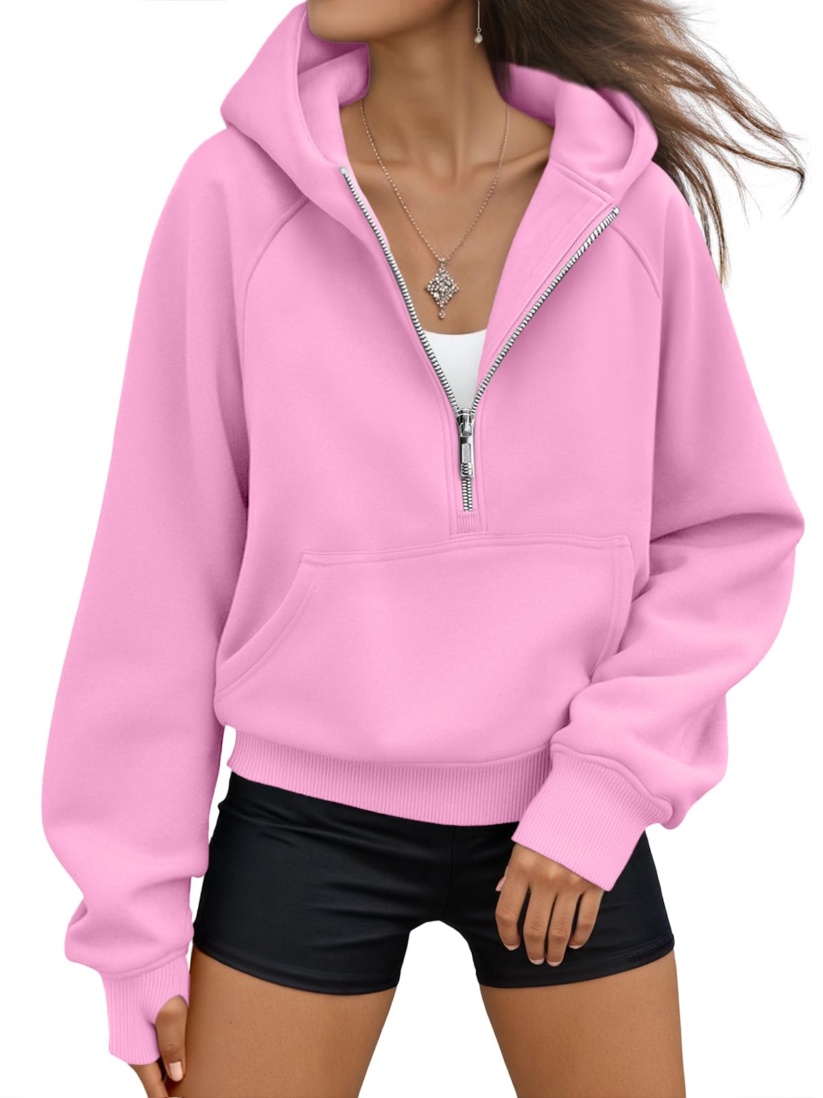 AUTOMET Womens Hoodies Half Zip Up Casual Comfort Fall Clothes 2026