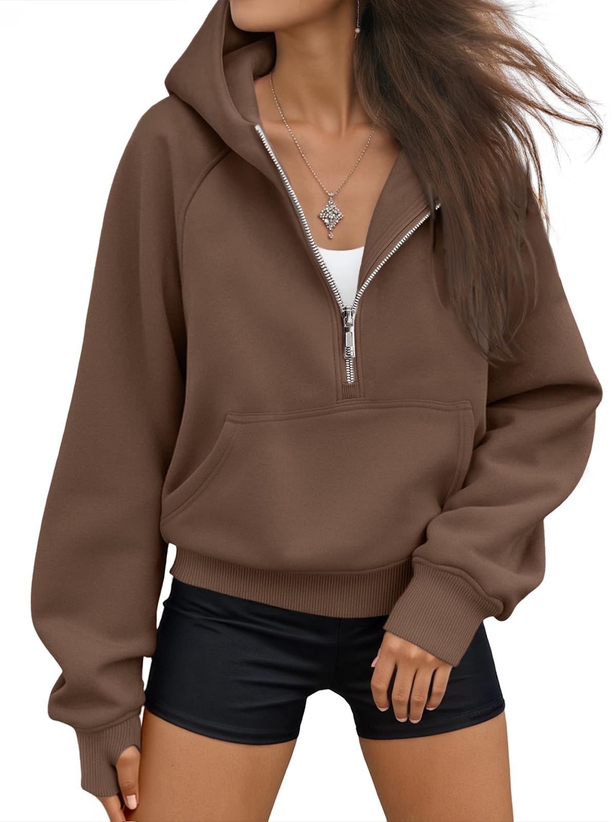 AUTOMET Womens Hoodies Half Zip Up Casual Comfort Fall Clothes 2026