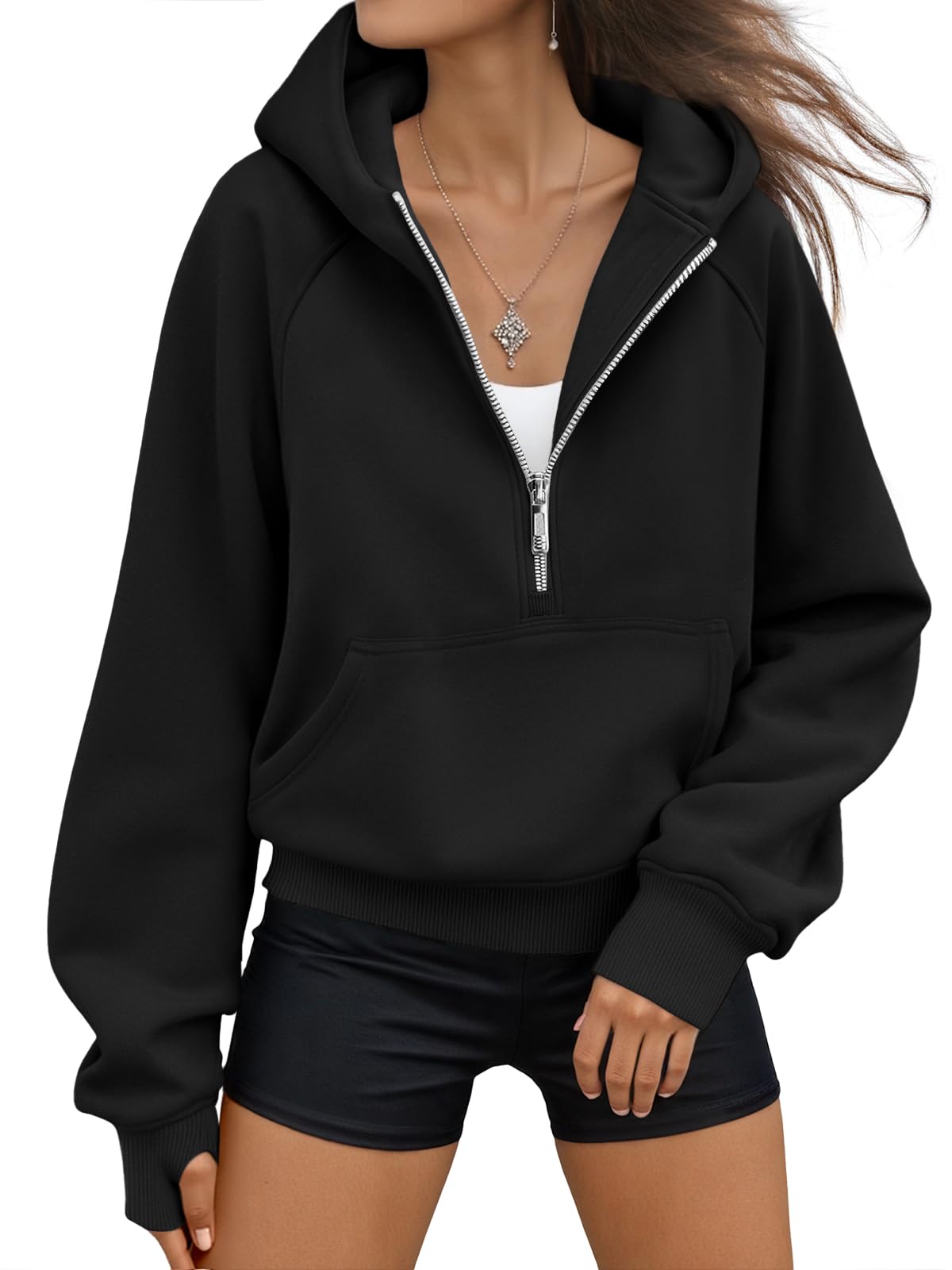AUTOMET Womens Hoodies Half Zip Up Casual Comfort Fall Clothes 2026