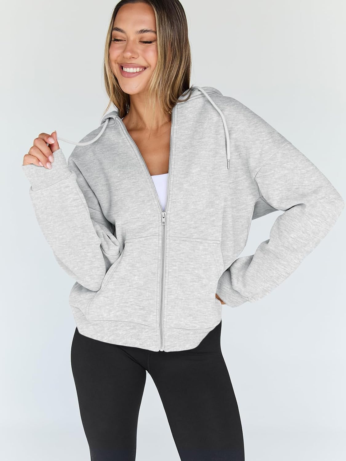 Trendy Queen Womens Oversized Zip Up Hoodies Y2K Fall Sweatshirts 2026