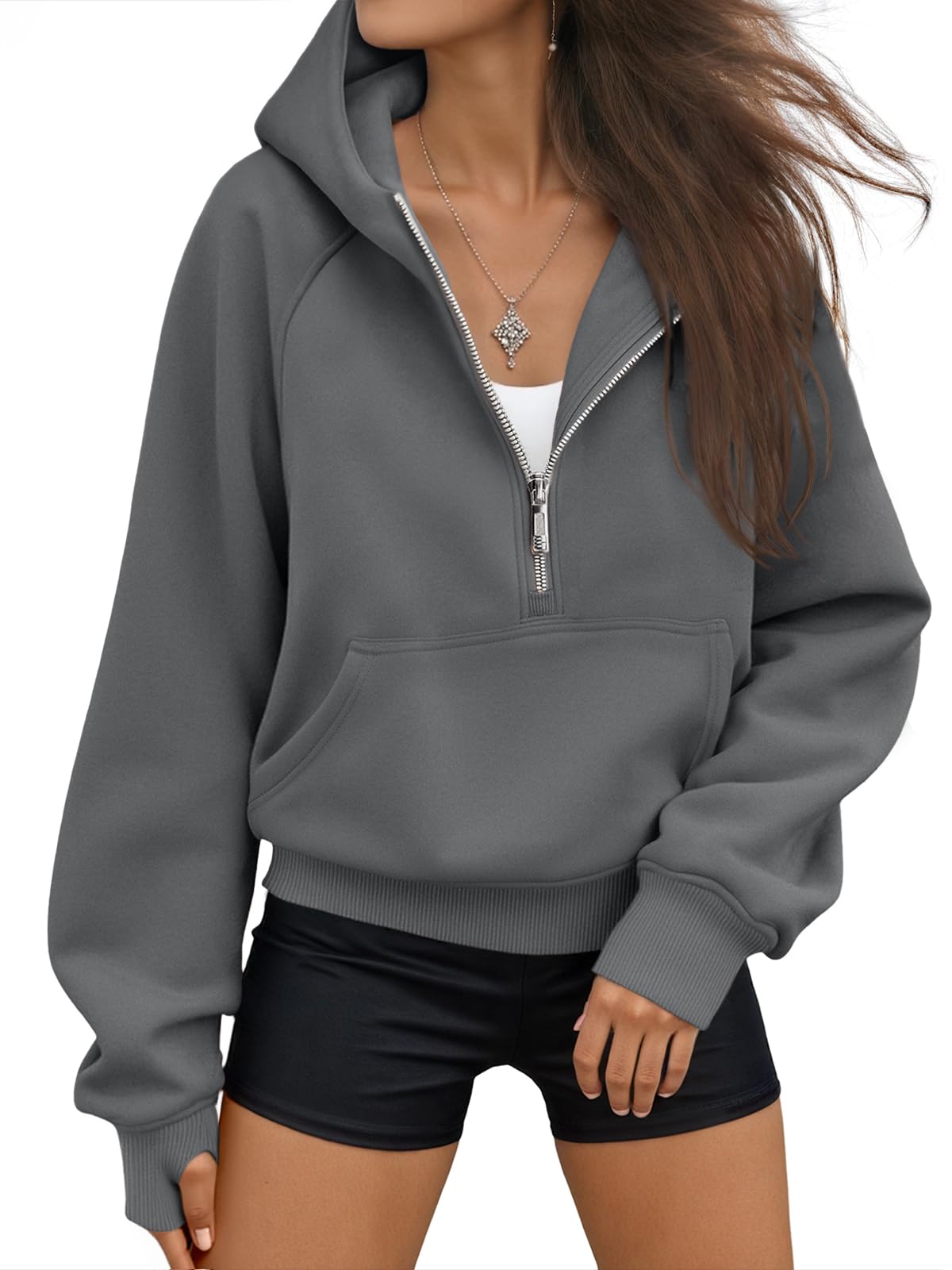AUTOMET Womens Hoodies Half Zip Up Casual Comfort Fall Clothes 2026