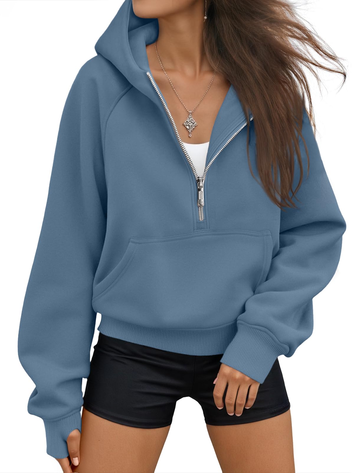 AUTOMET Womens Hoodies Half Zip Up Casual Comfort Fall Clothes 2026