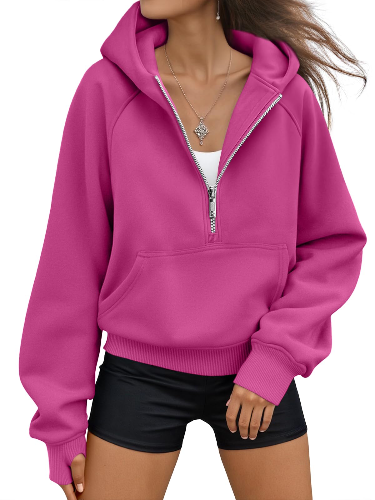 AUTOMET Womens Hoodies Half Zip Up Casual Comfort Fall Clothes 2026