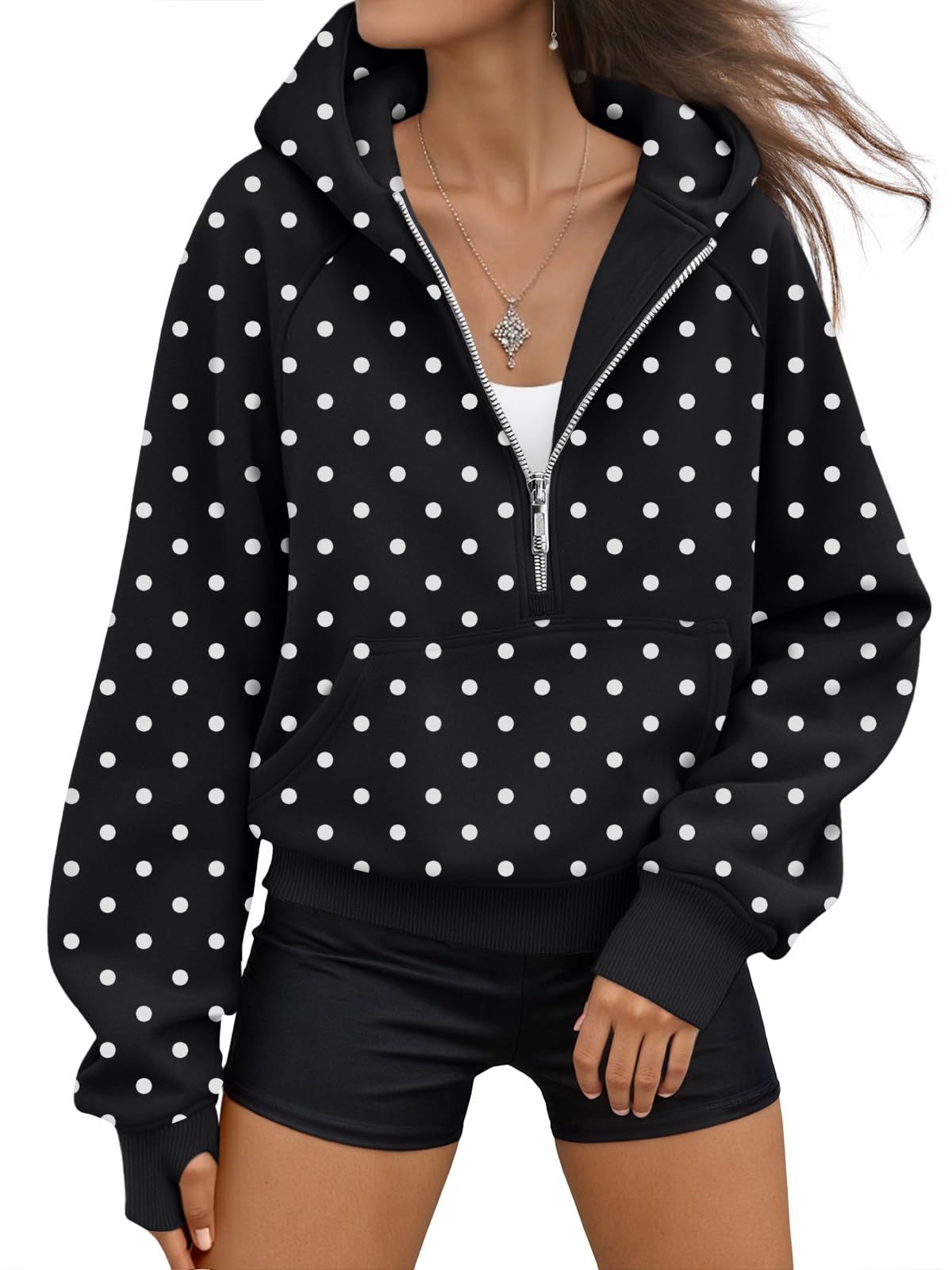 AUTOMET Womens Hoodies Half Zip Up Casual Comfort Fall Clothes 2026