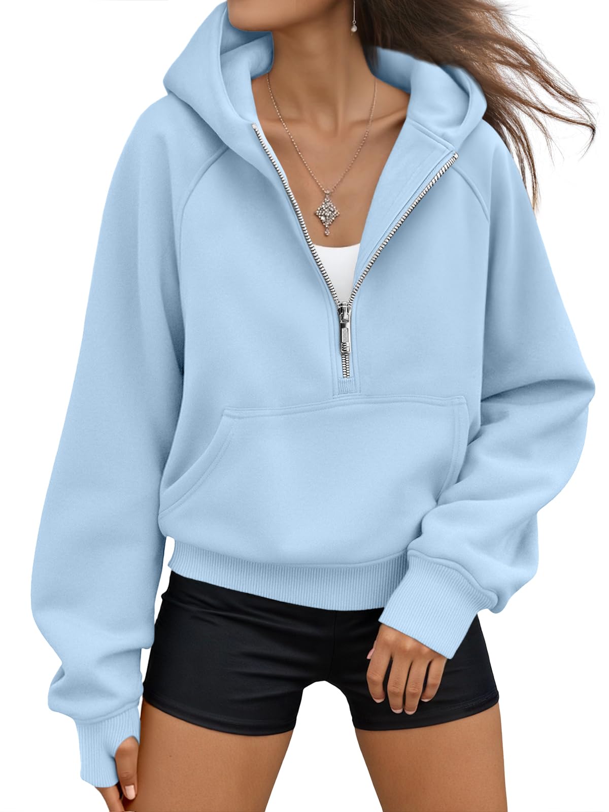 AUTOMET Womens Hoodies Half Zip Up Casual Comfort Fall Clothes 2026