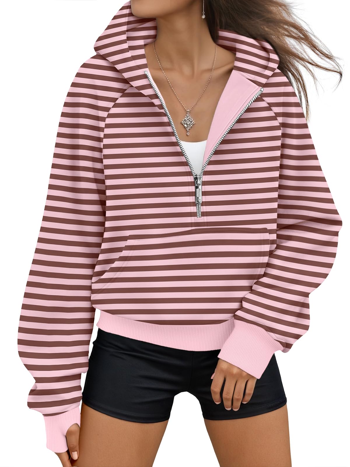 AUTOMET Womens Hoodies Half Zip Up Casual Comfort Fall Clothes 2026