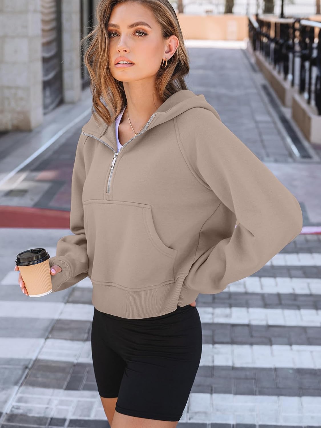 AUTOMET Womens Hoodies Half Zip Up Casual Comfort Fall Clothes 2026