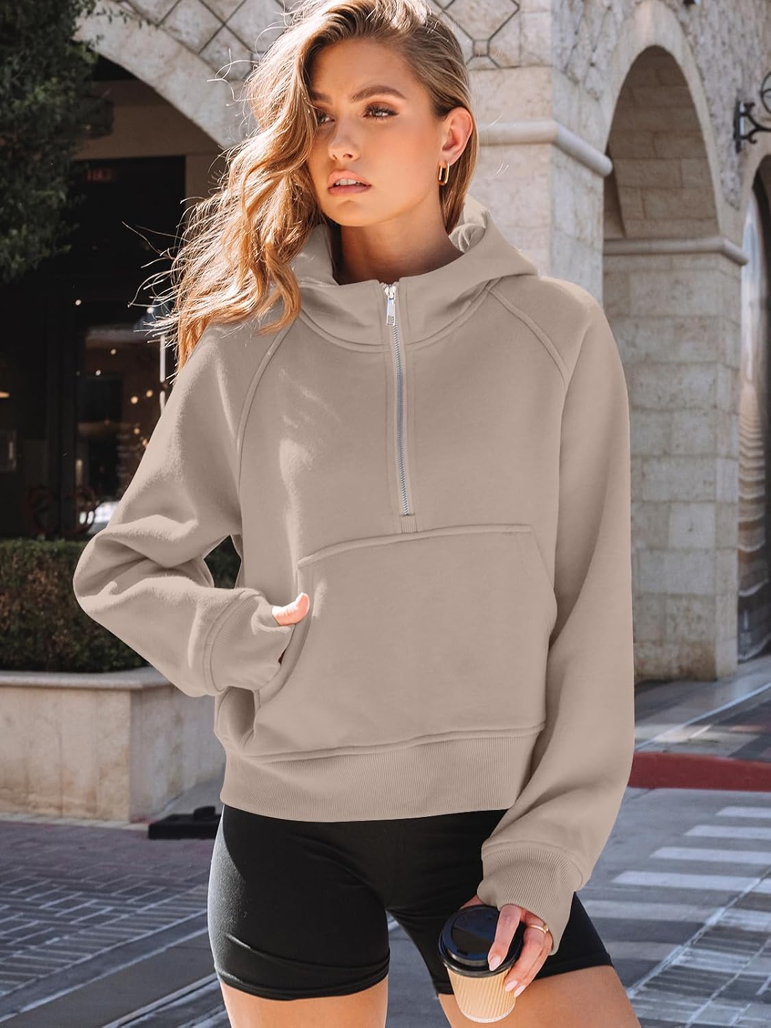 AUTOMET Womens Hoodies Half Zip Up Casual Comfort Fall Clothes 2026